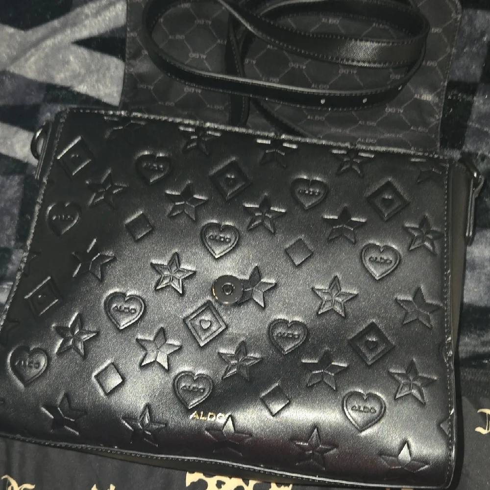 Aldo Black Satchel with Embossed Design - Picture 8 of 10